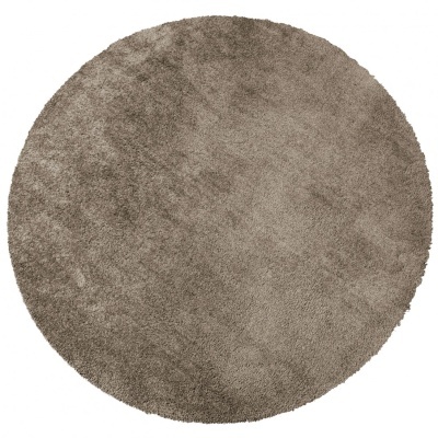 Tapete redondo castanho felpudo