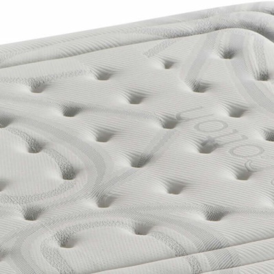 Colchão branco com texturas e padrão acolchoado