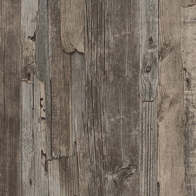 Painel de madeira envelhecida com tábuas verticais em tons castanho e cinza