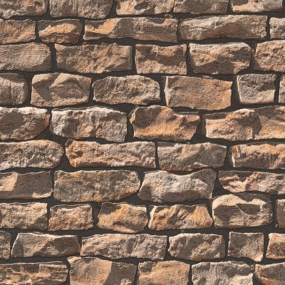 Padrão de parede de tijolos de pedra castanhos e cinza