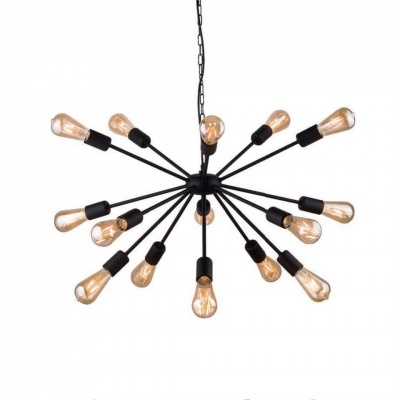 Candeeiro de teto com 16 lâmpadas de filamento exposto