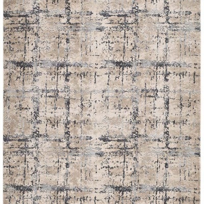 Tapete bege com padrão abstrato cinza e azul escuro