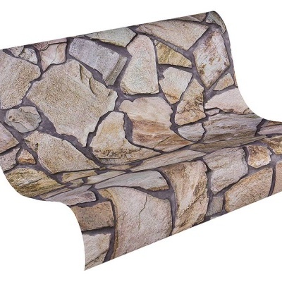 Papel decorativo com padrão de pedras em tons castanhos e cinza