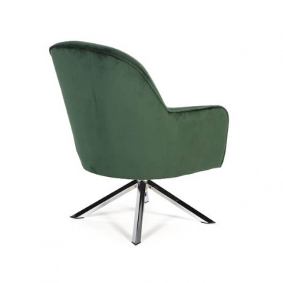 Cadeira de veludo verde escuro com base metálica preta