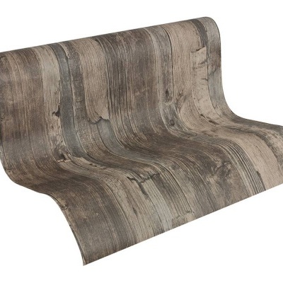 Rolo de papel de parede com padrão de madeira envelhecida