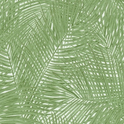 Papel de parede com padrão de folhas de palmeira verde