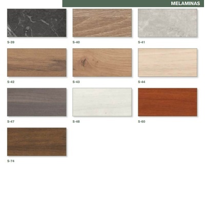 Amostras de melaminas com vários padrões e códigos