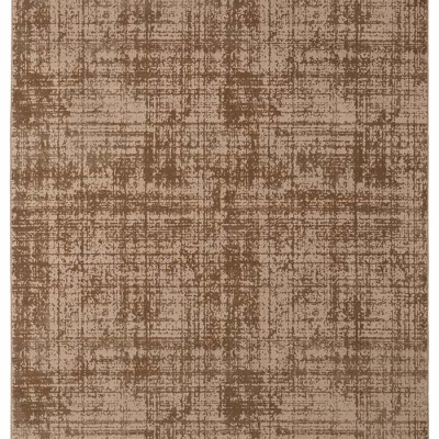 Tapete castanho e bege com padrão texturizado cruzado