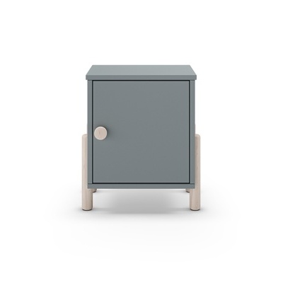 Móvel de apoio pequeno cinzento com pernas claras