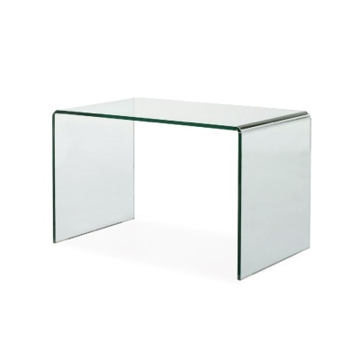 Mesa de centro em vidro transparente curvado