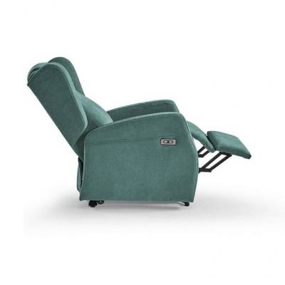 Poltrona reclinável verde com apoio de pés
