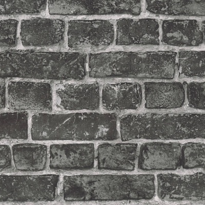 Parede de tijolos de pedra escura com rejunte cinzento