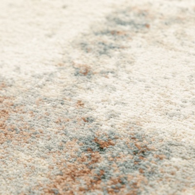 tapete texturizado bege com azul claro e castanho