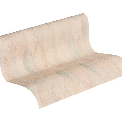 Rolo de papel de parede com padrão geométrico em tons pastel