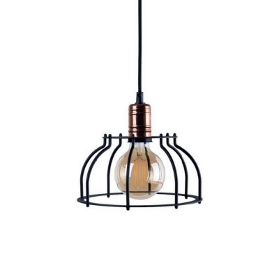 Candeeiro pendente metal preto e cobre lâmpada filamento