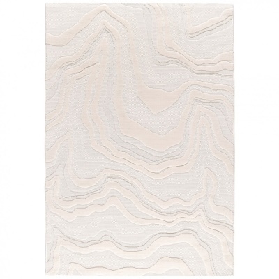 Tapete bege e creme com padrão ondulado em relevo