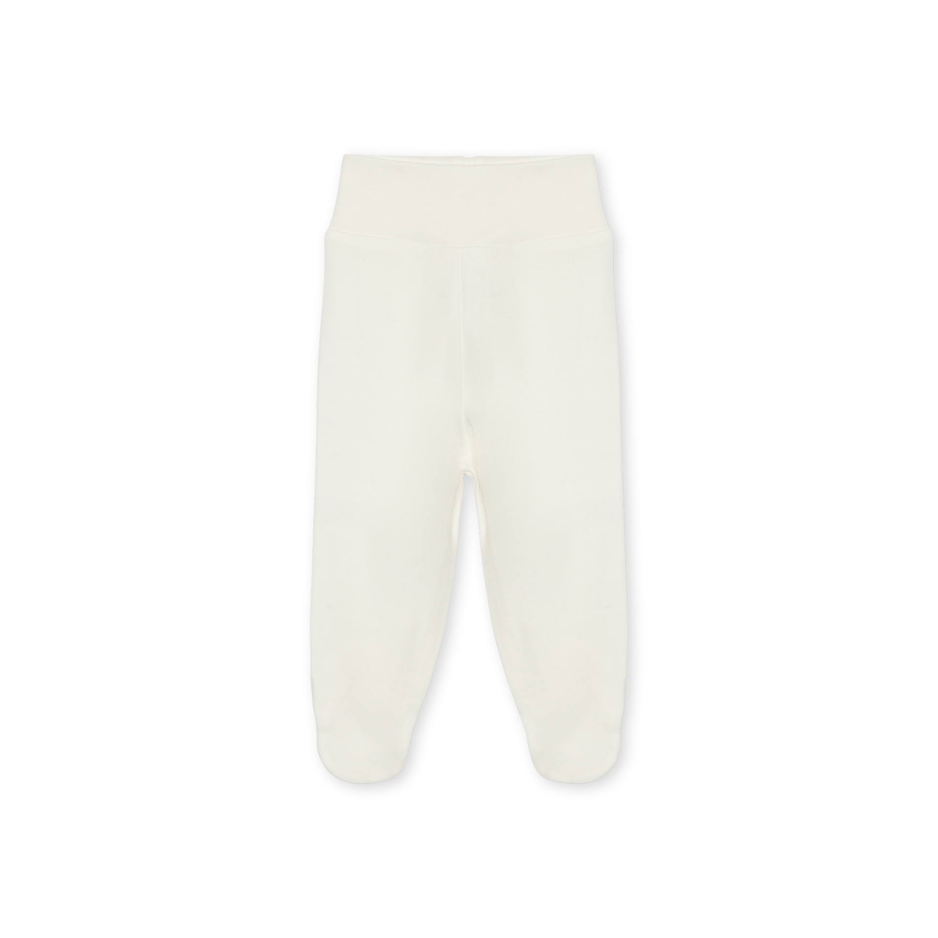 Calça Interior de Algodão pérola da Baby Gi Calças de bebé brancas com cintura elástica e pés fechados