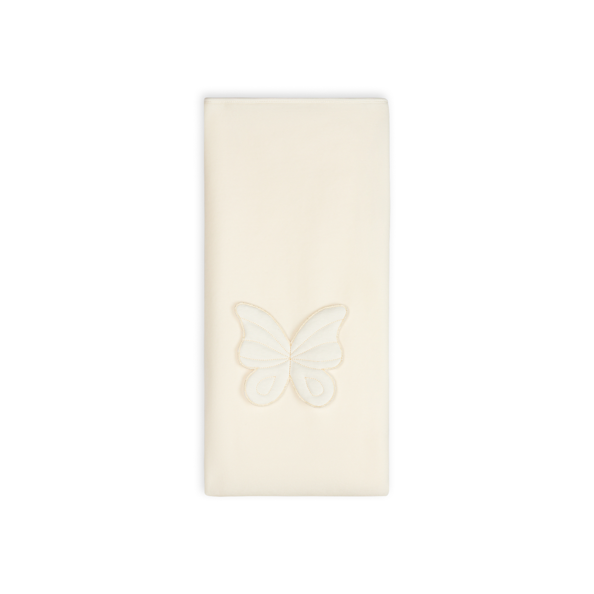 Manta Laminada pérola da Baby Gi - Coleção Butterfly Colcha creme com bordado de borboleta