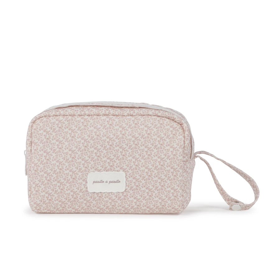 Necessaire Maison Tender Flowers - Rosa Pasito a Pasito Bolsa de mão rosa claro com padrão floral