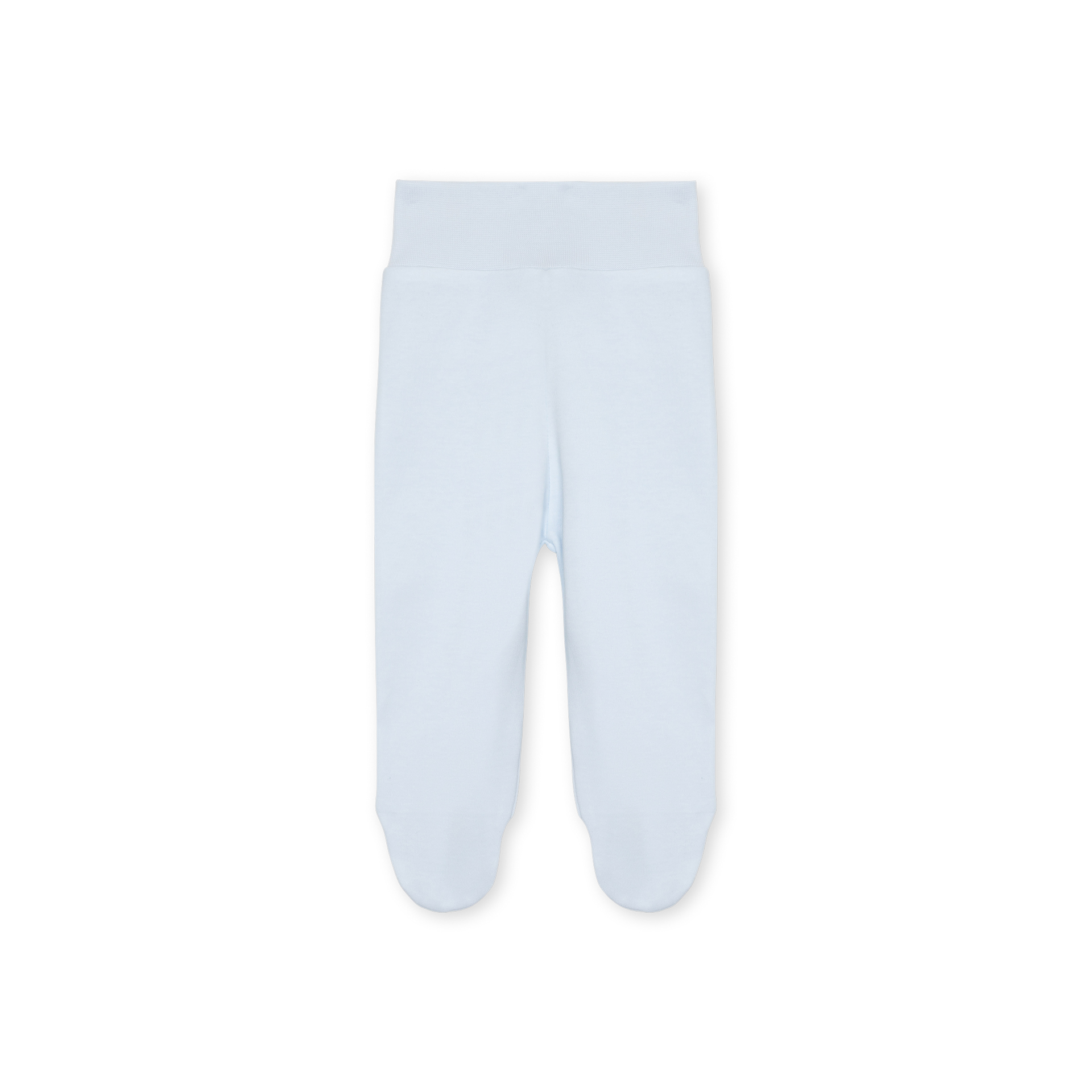 Calça Interior de Algodão azul bebé da Baby Gi Calças de bebé azuis claras com pé fechado