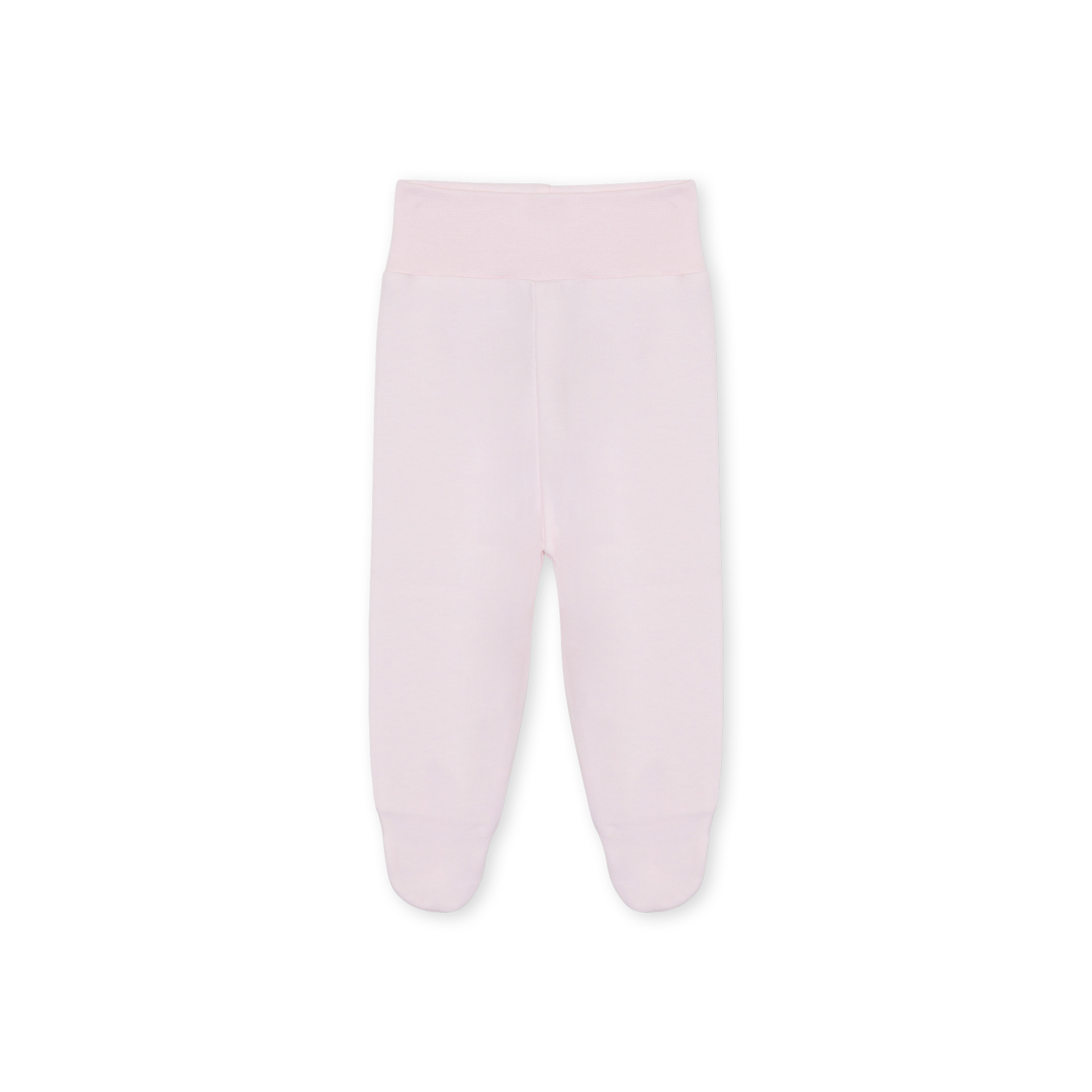 Calça Interior de Algodão rosa bebé da Baby Gi Calças compridas rosa claro com cós largo e pé fechado para bebé