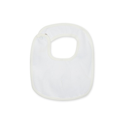 Babete branco com borda creme e fecho metálico