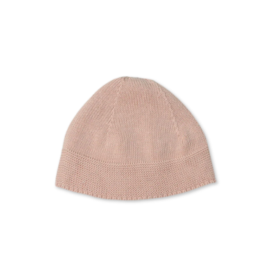 Gorro de malha rosa claro com padrão simples
