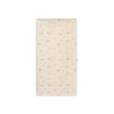 Toalha com padrão floral em tons rosa e laranja