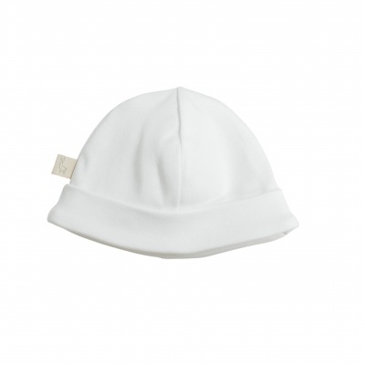 Gorro branco para bebé em tecido suave