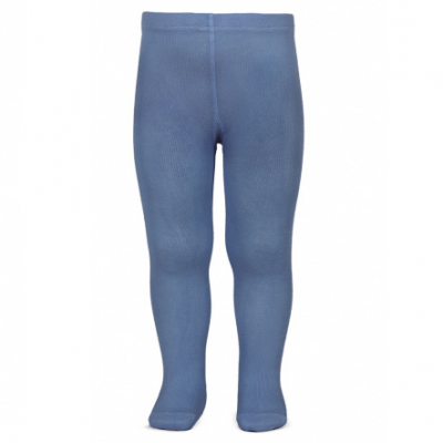 Collants inteiros azul para bebé em malha fina