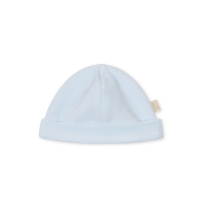 Gorro de bebé azul claro com barra dobrada