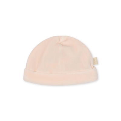 Gorro cor-de-rosa claro para bebé em tecido suave