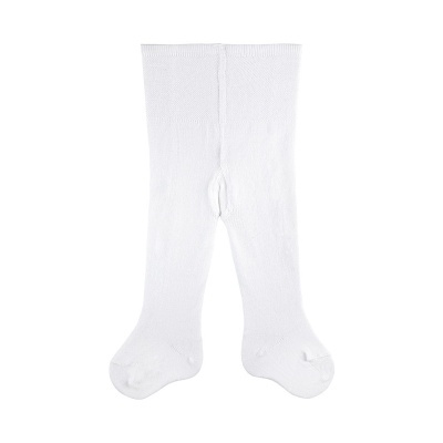 Collants de bebé brancos em fundo branco