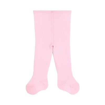 Collants de bebé cor-de-rosa com textura canelada