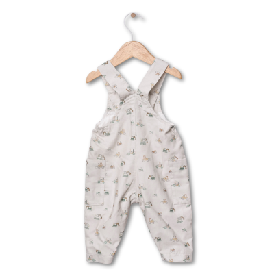 Macacão de bebé cinzento claro com padrão de bicicletas