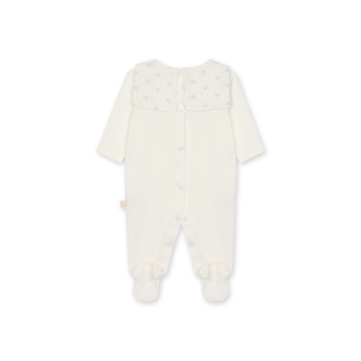 Macacão branco para bebé com colarinho com âncoras azuis