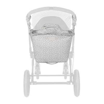Cesta de transporte para carrinho de bebé com padrão floral cinzento