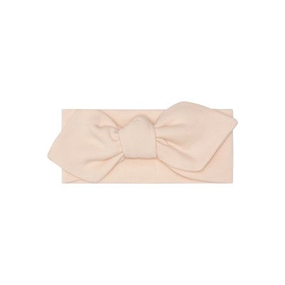 Faixa de cabelo rosa claro com laço grande