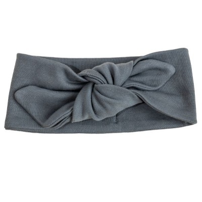 Faixa de cabeça cinzenta com nó decorativo