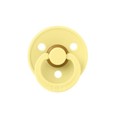 Chupeta amarela clara para bebé com anel de pega