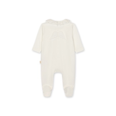 Macacão para bebé cor creme com asas bordadas nas costas
