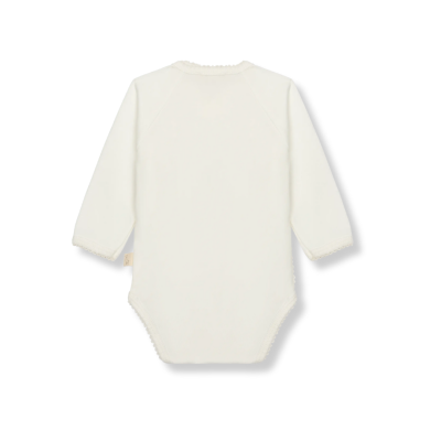 Body branco para bebé com mangas compridas