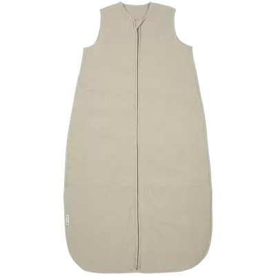 Sac de dormir para bebé bege com fecho ao centro e textura textil