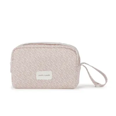 Bolsa de mão rosa claro com padrão floral