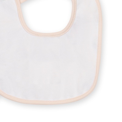 Babete branco com bordas bege