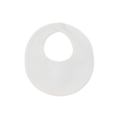 Babete branco redondo com fecho de botões