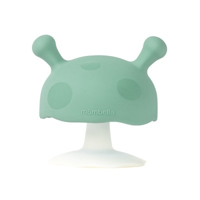Suporte silicone verde para escova de dentes design alienígena com base branca
