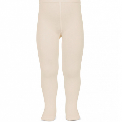 Meia-calça bege claro para bebé, textura lisa