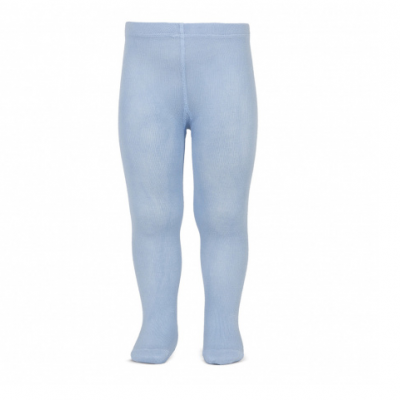 Meia-calça azul clara para criança em fundo branco