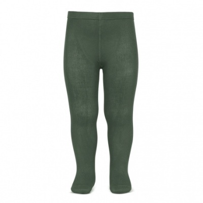 Leggings infantis verdes caneladas com cintura elástica